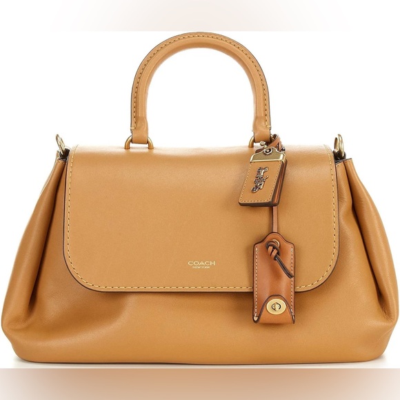 Coach Handbags - COACH Slouchy Rogue Soft Grain Leather Satchel Bag honey brown tags